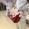 Color Block Shoulder Bag Women's Large Capacity Tote Bag Lightweight Handbag Student Crossbody Bag