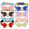 Personalisiertes Hundehalsband mit Namen Weiches PU-Leder Welpe Katze Schleife Halskette Verlustsichere ID-Halsbänder für Kleine Mittelgroße Große Hunde Katzen