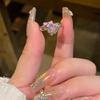 Light Luxury Heart-Shaped Zircon Ring Opening Design Female Sweet Cool Versatile Personalized Ring Niche High-End Fashionable