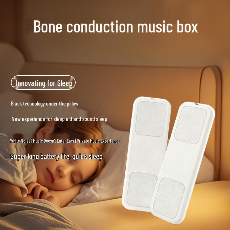 

Black Technology Bone Conduction Bluetooth Headphones with Music Timer - Portable GCD2 Bone Conduction Bluetooth Music Box білий