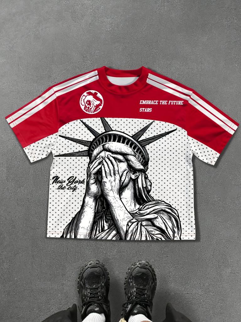 2025 Summer New sporty, casual and fashionable outdoor 3D digital printed soft comfortable and breathable men's T-shirt