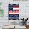 2D Flat Decorative 8×12 Inch Aluminum Plaque Metal Sign | 250 Years Semiquincentennial (1776-2026): Vintage & Modern US Flags; Celebrate 250 Years of