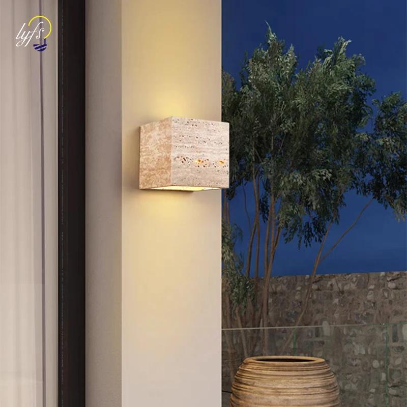 Modern LED Wall Lamp Outdoor Garden Courtyard Waterproof Wall Light Marble Corridor Indoor Bedroom Bedside Decoration Wall Light