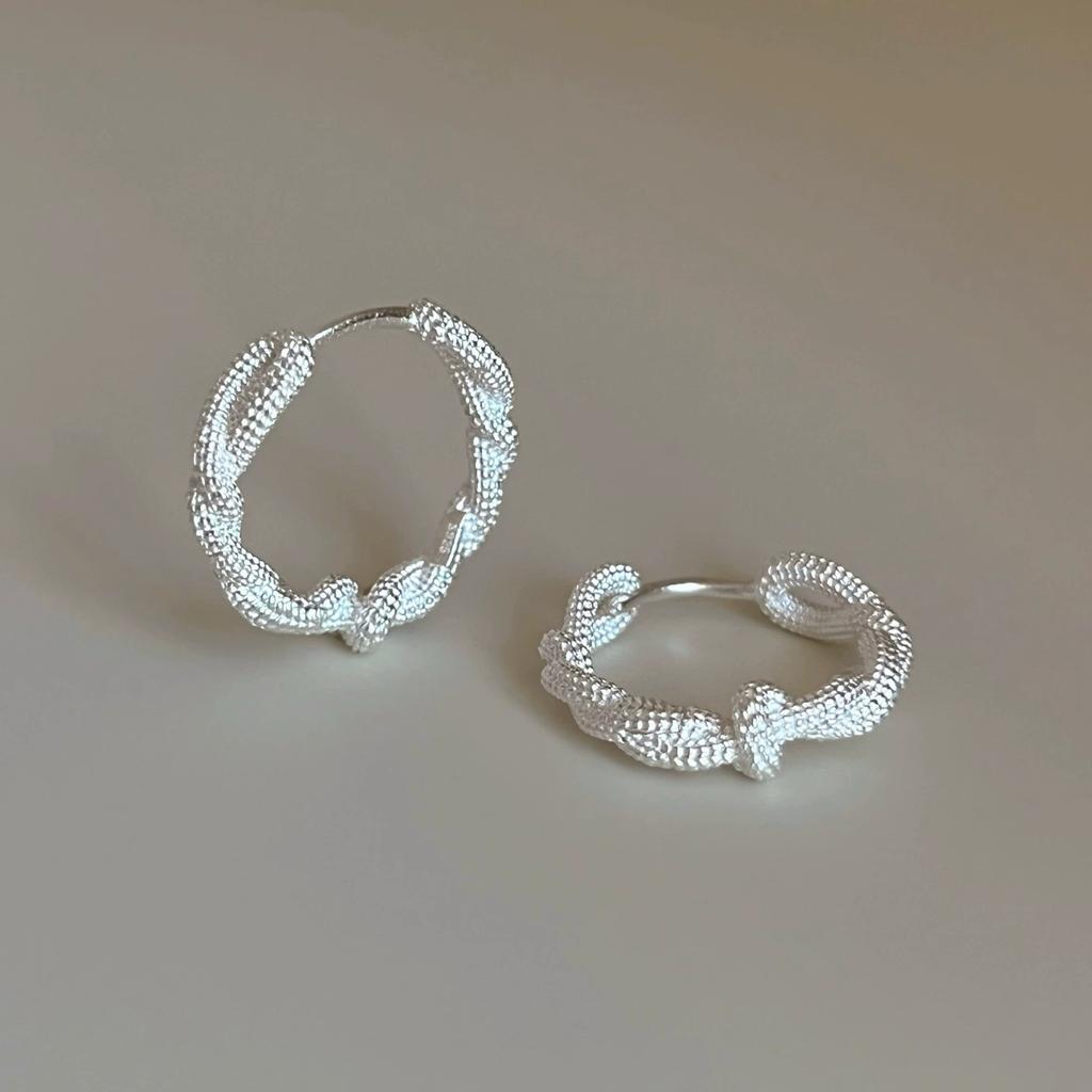 VENTFILLE 925 Sterling Silver Geometry Hoop Earring for Women Minimalism Classic Office Versatile Fashion Jewelry Gift Dropship