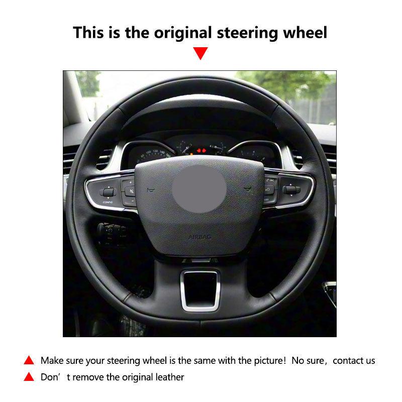 For Citroen C3 II III - C3 AIRCROSS 2017- Berlingo 3 C4 Picasso 2 Hand Sewing Car Interior Steering Wheel Cover Trim