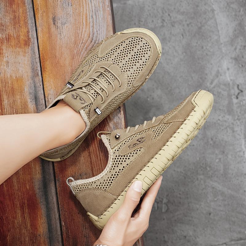 Fashion Summer Men Casual Mesh Shoes Breathable Loafer Lightweight Outdoor Walking Shoes Men's Sneakers Flat Driving Shoes Size 38-46