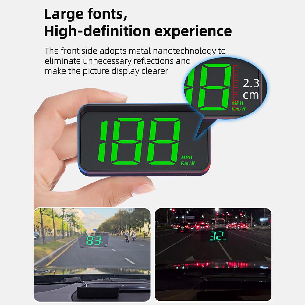 Car Head Up HD Display GPS Speedometer KMH MPH Speed Meter Digital HUD Windshield Projector Auto Electronics Accessories