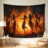 Bohemian Fire Goddess Tapestry Wall Hanging Polyester Art Print Decorative Abstract Flaming Mythological Home Decor for Living R