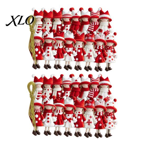 Customized Pendant Gifts Red And White Doll Hanging Pendants for Christmas Tree, Decorative Wooden Girls Holiday Symbols Ornament, Seasonal