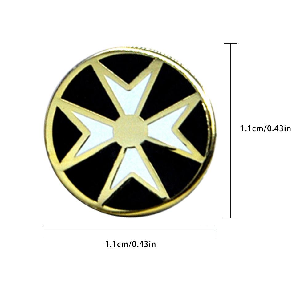 Masonic Lapel Pins Freemasonry Badge Mason Freemason BLM57b Black Cross Knights Templar Order of Knights of Malta 1.1cm Present 1.1cm
