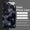 Luxury Black Rose Flower Graphic Tempered Glass Phone Case for IPhone 16 Pro Max 15 14 13 12 Mini 11 XS XR 7 8 Plus Hard Covers
