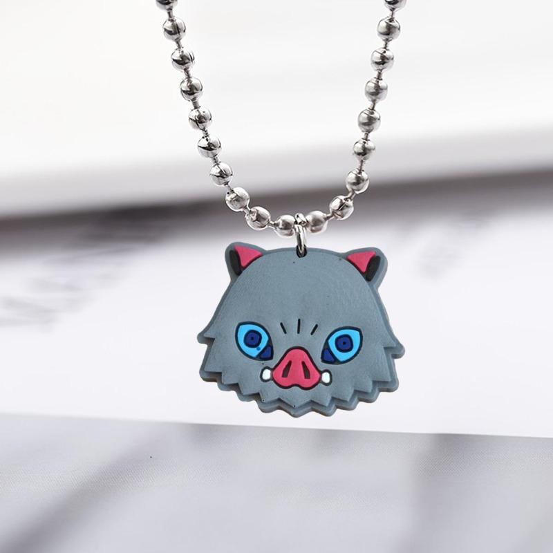 Demon Slayer Anime Series Beaded Necklace Etsy Bead Collarbone Chain Creative Cartoon Bead Pendant Stylish Versatile Necklace