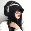 Korean Retro Bow Slouchy Knit Beanie with Ear Protection for Women
