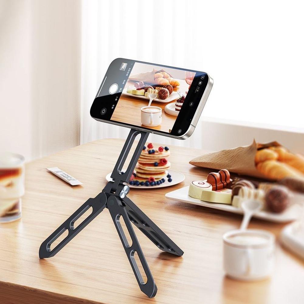 360° Rotating For Magsafe Magnetic Phone Tripod Selfie Stick Foldable Stand Aluminum Cell Phone Holder Stand For iPhone 18 Pro Max 17 16 15 Samsung