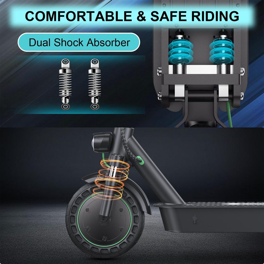 Isinwheel S9 MAX Electric Scooter - 500W Motor, 40KM Range, 10" Honeycomb Tires, Foldable & Lightweight for Urban Commute