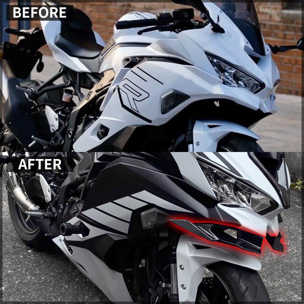 Beak Nose Cone Front Under Nose Fairing Lower Winglets Wing Extension Cover Cowl Fit For KAWASAKI ZX 25R ZX 4R 4RR 2021-2025 ABS