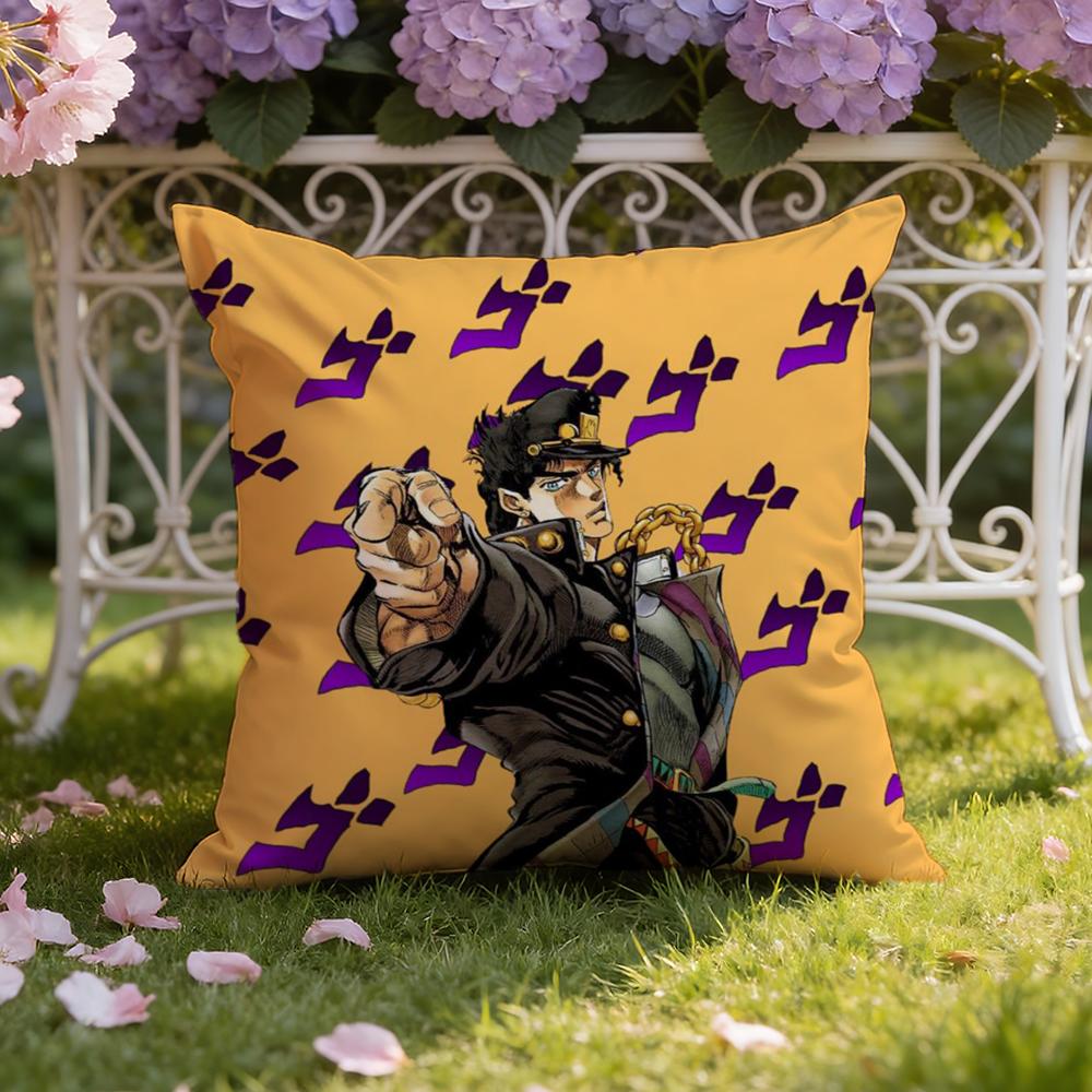 J-JoJo's B-Bizarre Adventure Cushion Cover Home & Car Dual-Scene Pillow Cover: Reversible for Premium Comfort