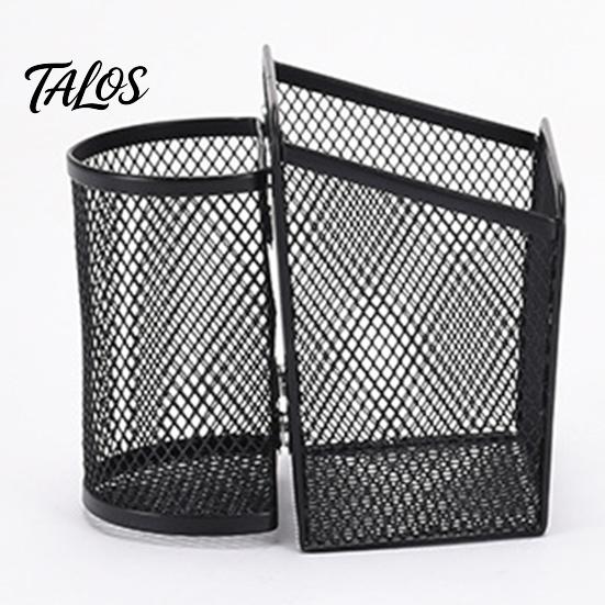 File Cabinet Organizer Black Mesh Pencil Cup Holder Large Capacity Multipurpose Pen Magnetic Makeup Brush Metal Desk