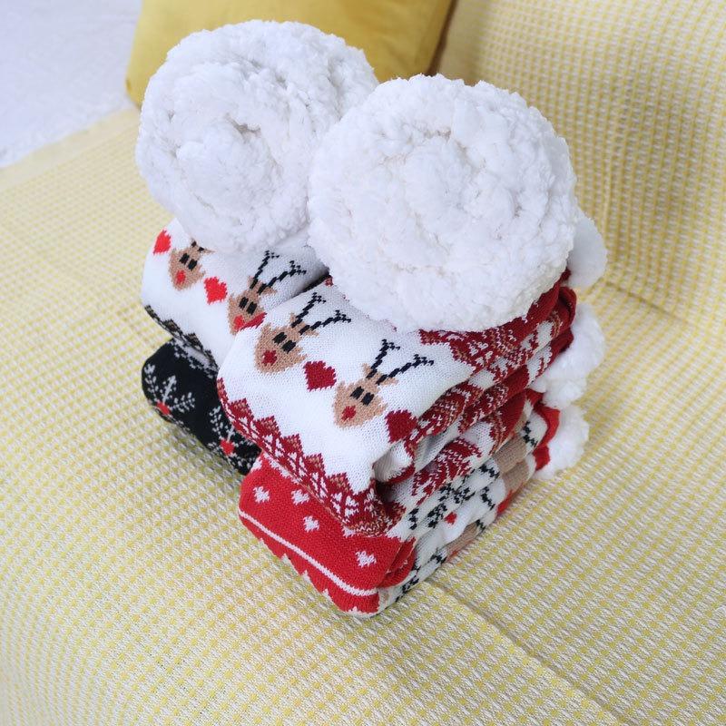 Thickened and Flannel Warm Floor Socks for Women, Autumn and Winter Sleeping, Warm Foot Socks, Anti Slip Plush Foot Covers