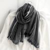 Thicken Winter Cashmere Scarf Windproof Men Scarf Simple Striped Pleated Shawl  Female