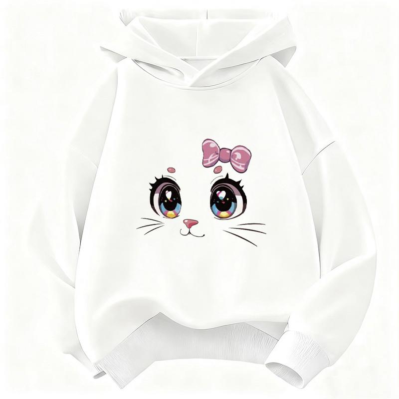 Cartoon Cat Meme Printed Hoodie Kids Cat Children's Sweatshirt Cute Sweet Hoody Girls Autumn Winter Casual Hoodies