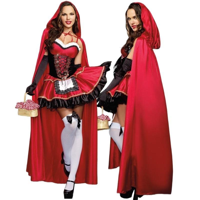 Cosplay the cape queen, stage costume, Halloween Little Red Riding Hood costume