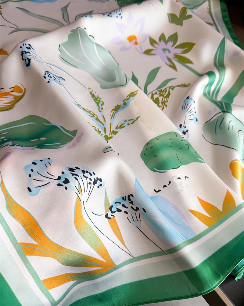 Women S Printed Square Scarf Fashion Shawl Sun Protection Neck Scarf