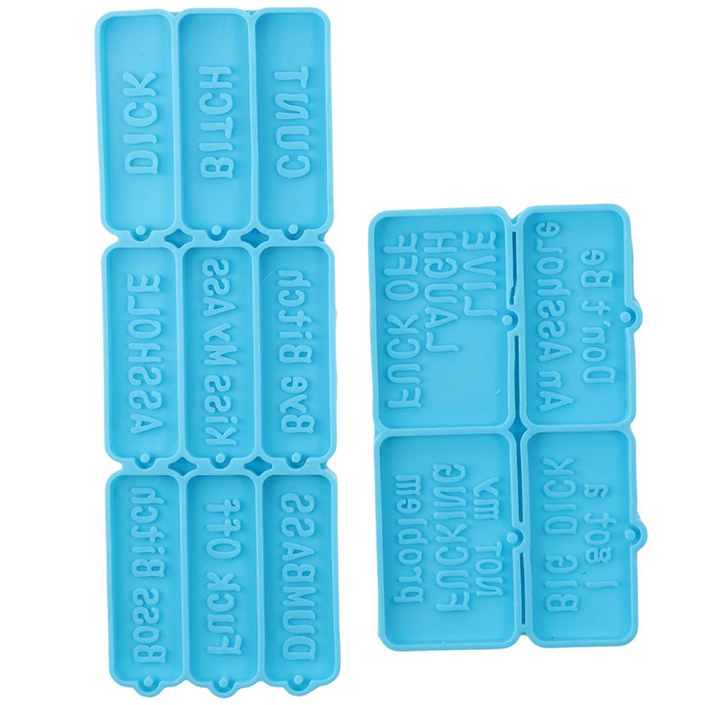 

2Pcs Bad Words Silicone Molds Swear Words Keychain Resin Mold Casting Mold Women