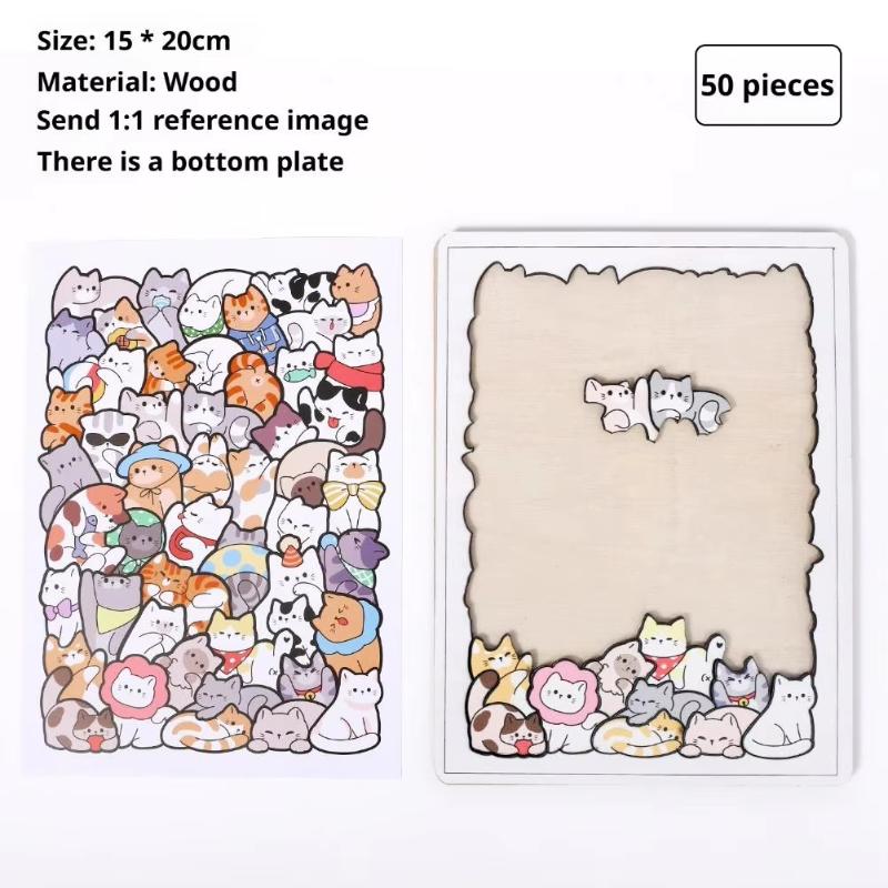 Irregular Wooden Jigsaw Puzzle Cute Animal Pattern High Difficulty Brain Teaser Toy For Kid Adults Educational Leisure Game Gift