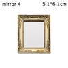 1:12 Scale Mini Frames Doll House Plastic Vintage Miniature Mirror Dollhouse Furniture Miniatures Ornament Doll Accessories