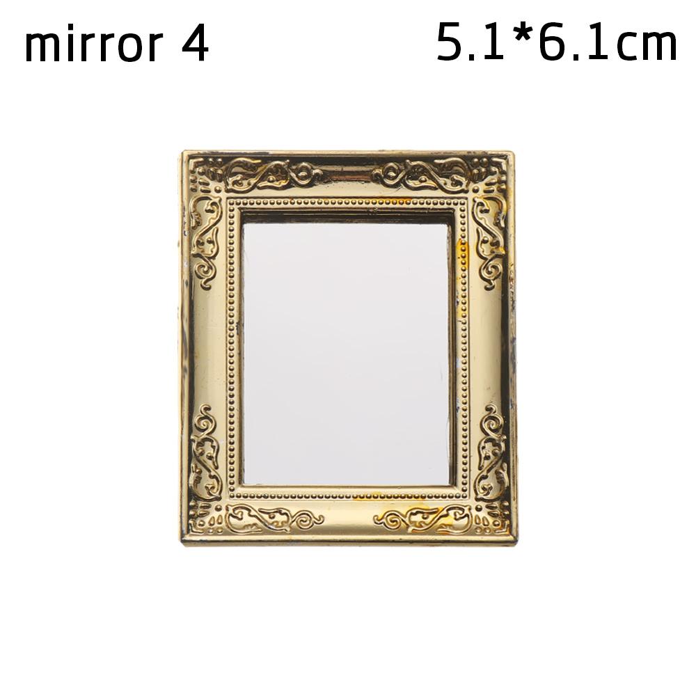 1:12 Scale Mini Frames Doll House Plastic Vintage Miniature Mirror Dollhouse Furniture Miniatures Ornament Doll Accessories