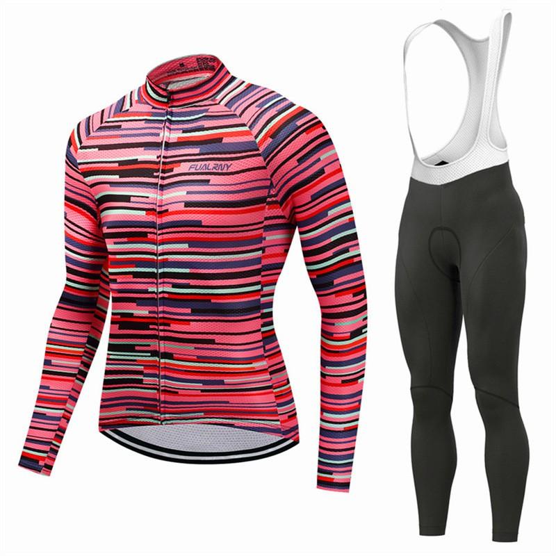 Mens Long Sleeve Cycling Jersey Shorts Set Mountain Bike Riding In