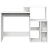 White Desk with Shelf 120.5 x 44 x 88.5 cm Engineered Wood