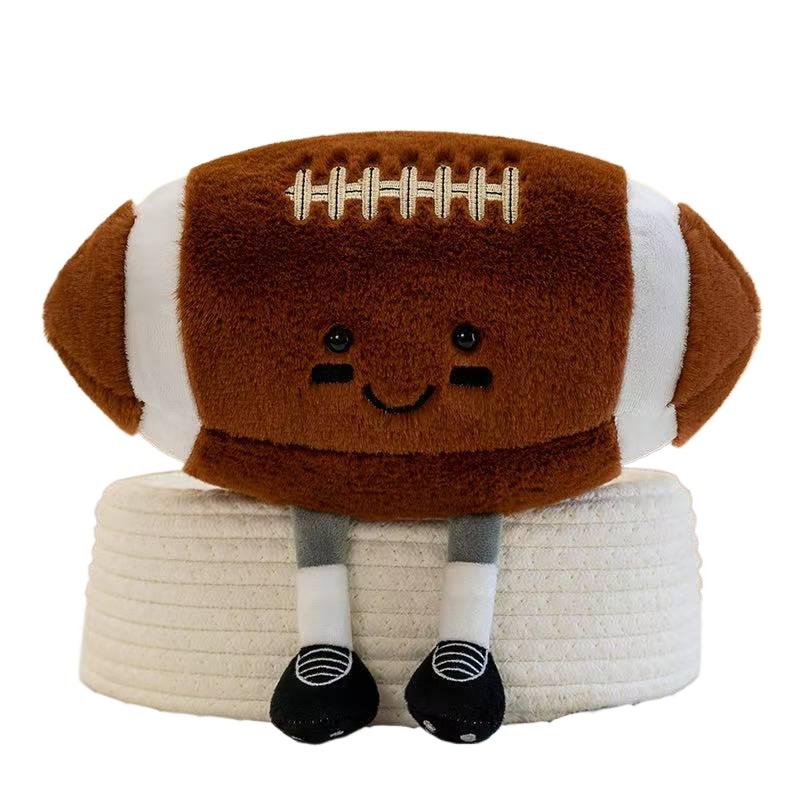 Latest Football, Basketball, Rugby Doll Kawaii Plush Toy Doll Cartoon Anime Cute Children's Birthday Gift Doll Christmas