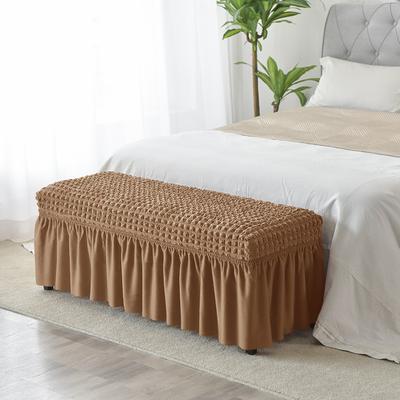 Elastic Skirted Bench Slipcover With Bubble Pattern Elegant Full-Cover Bench Dust Cover Custom Fitted Bench Cover For Room