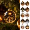 Decorazione da Appendere Luminosa per Festa di Natale, Palla Decorativa Natalizia, Ornamento Illuminato con Scena Festiva, Palline Luminose a LED per Albero di Natale, Calda Luminosità, Casa