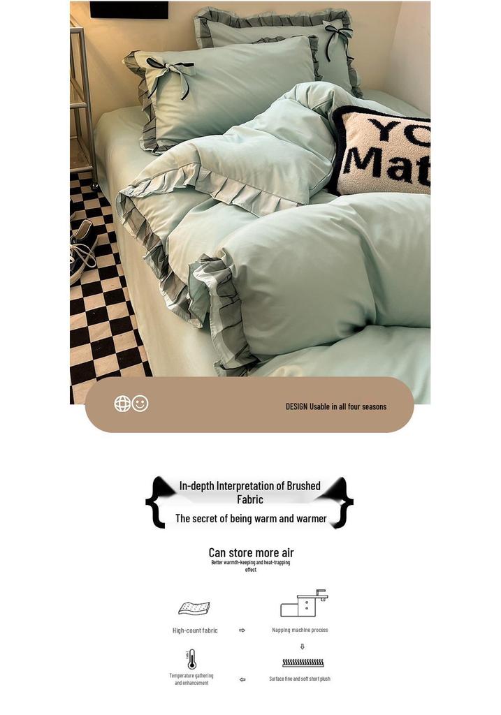 Cross-border E-commerce Exclusive Embroidered Patchwork Bed Set - Bowknot Lace Series