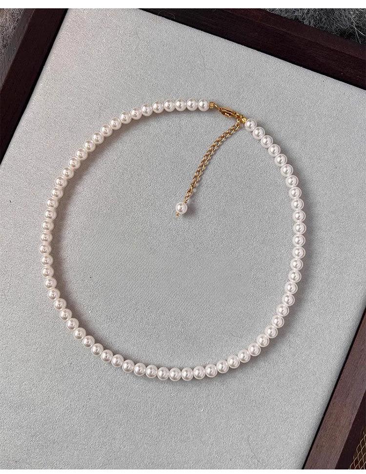 High-Gloss Mother-of-Pearl Necklace: Women's Exquisite, Durable, Strong Light Baby Rice Beads Clavicle Chain