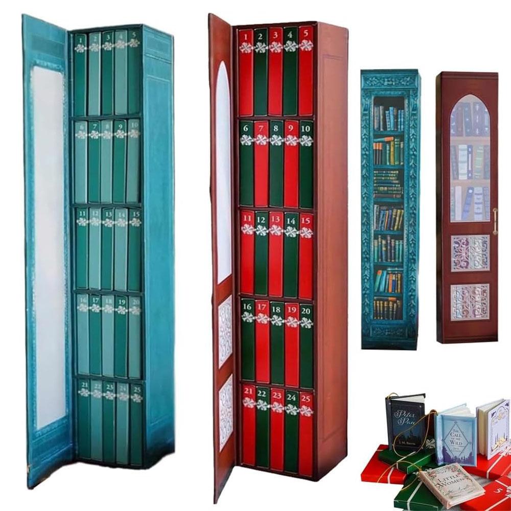 New Mini Book Ornament Advent Calendar 2025, Advent Calendar with 24 Books Gift for Christmas Halloween Holiday Decoration
