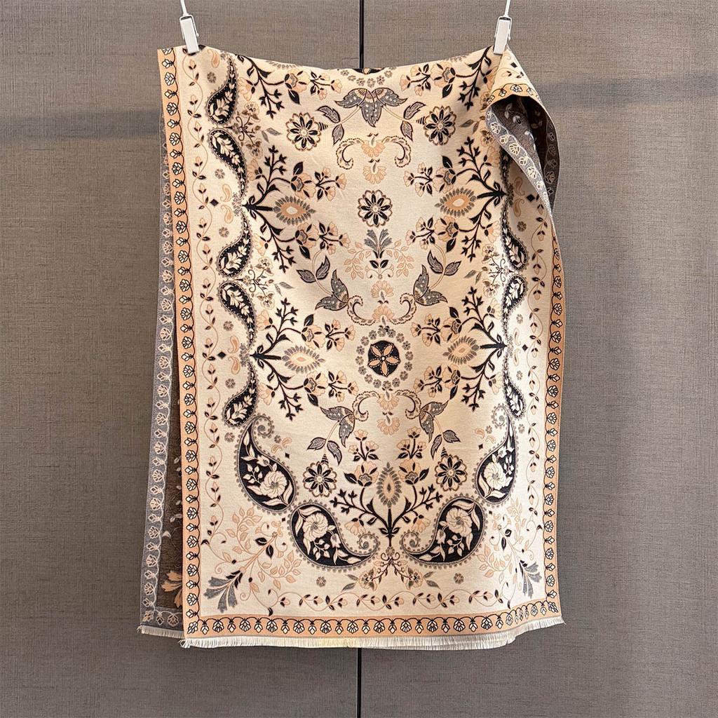 Cashew Flowers Pattern Cashmere Scarf Women Design Warm Pashmina Blanket Scarves Female Shawl Thick Foulard Bufanda