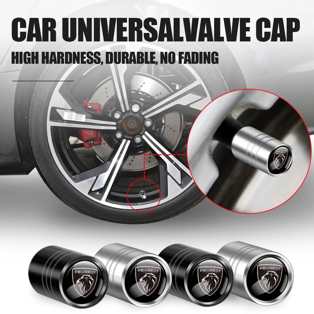 4Pcs Car Tire Valve Stems Cap Aluminum Wheel Stem Air Caps For Peugeot 108 106 406 407 408 206 207 208 306 307 308 508 2008 3008