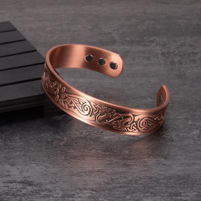 Ikuinen Viking Magnetarmband aus reinem Kupfer für Männer, verstellbare Manschette, Energie-Magnetarmband, Vorteile-Armband, 15 mm breit, Herrenarmbänder