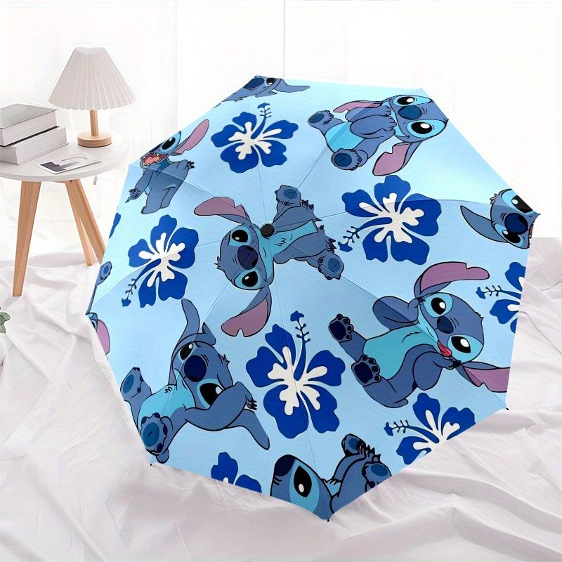 

Disney Stitch,Hibiscus,Cartoon Manual Opening and Closing Umbrella - 8-Rib Reinforced Folding Design, Lightweight and Portable, Suitable for
