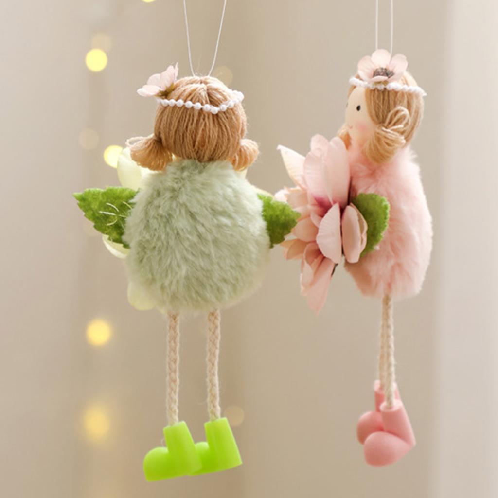 Artistic Girl Doll Hangings With Flower Exquisite Girl Doll Embellishment With Flower Accent For Fashionable Display