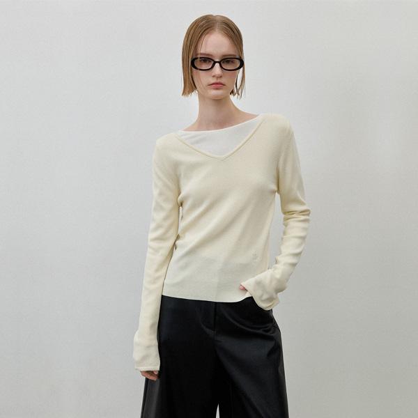 ATELIER NAIN Essential Celese V-Neck Knit(T-7024)