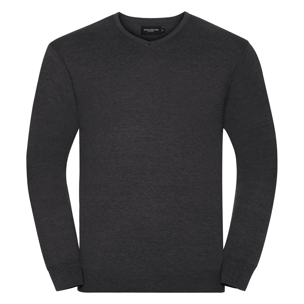 Russell Collection Mens Knitted V Neck Sweatshirt