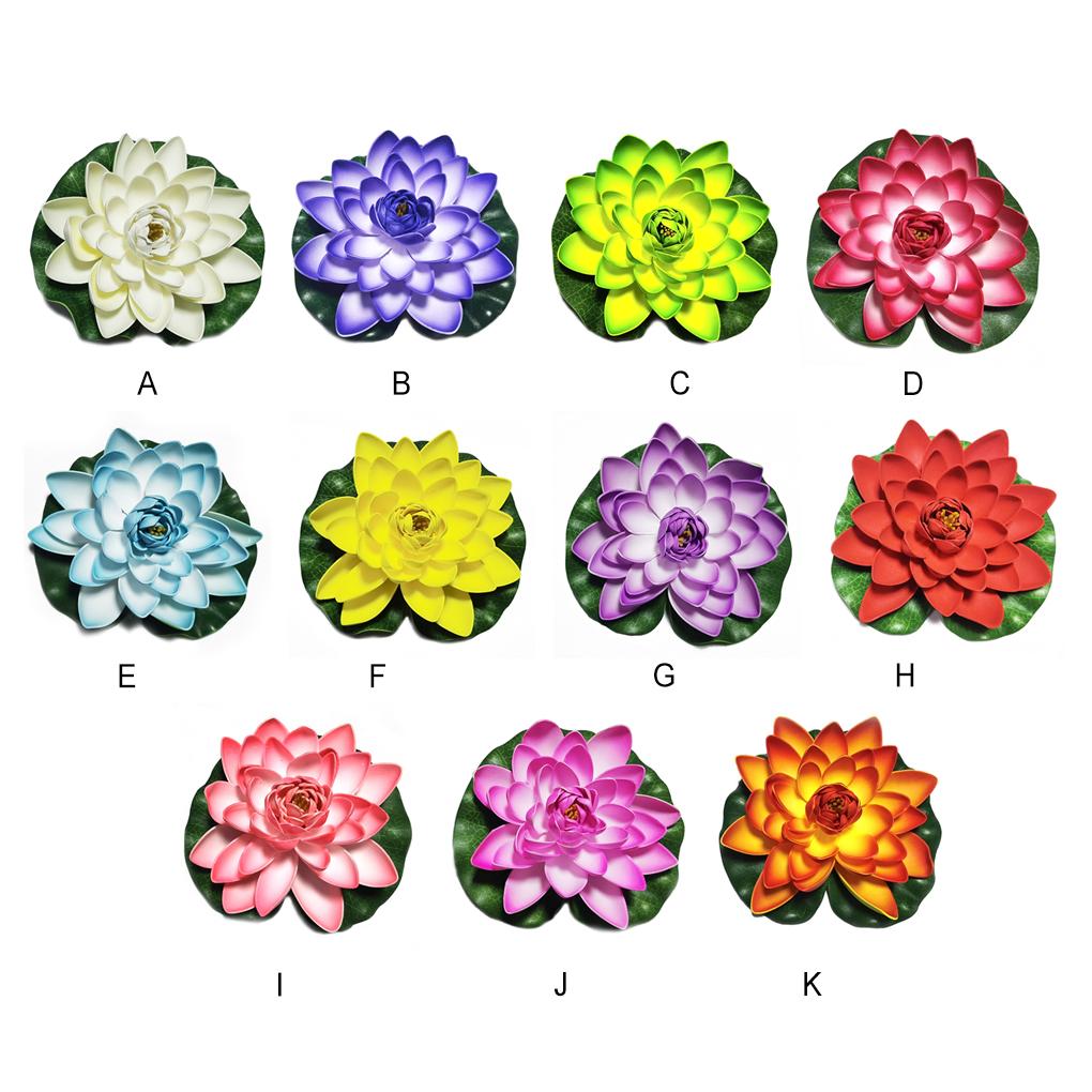 EVA Artificial Lotus Solid Color Decorative Vivid Lifelike Simulation Park Pond Landscaping Fake Water Lily Flower