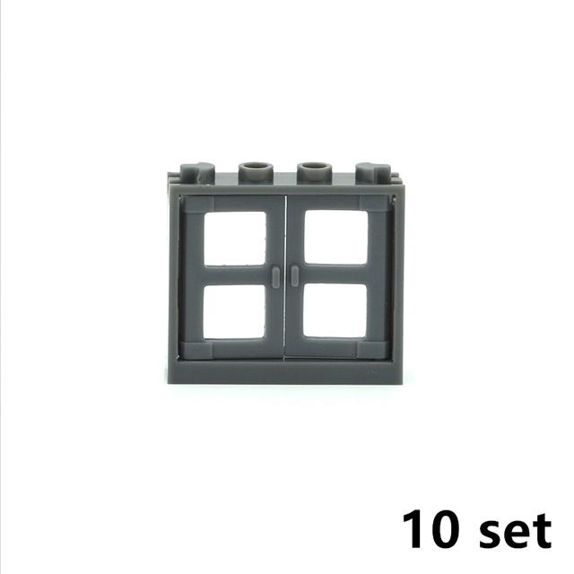 MOC Bricks Door Frame Glass Window 1x4x3 60594 60608 DIY Architecture House Building Blocks Toys Kids Educational Plastic Bricks