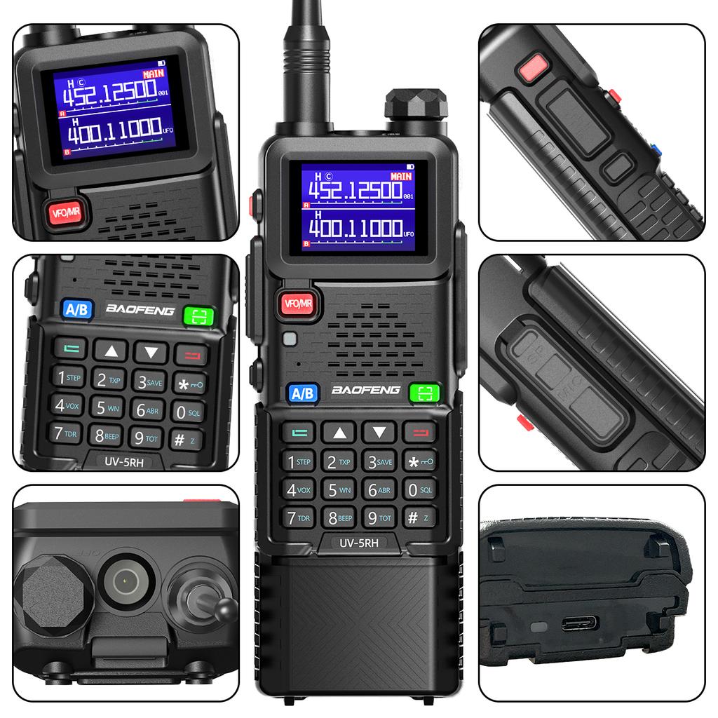 2PCS Baofeng UV-5RH 10W Air Band Walkie Talkie Multi Band Wireless Copy Frequency 999CH NOAA Long Range Ham Radio Upgraded UV-5R