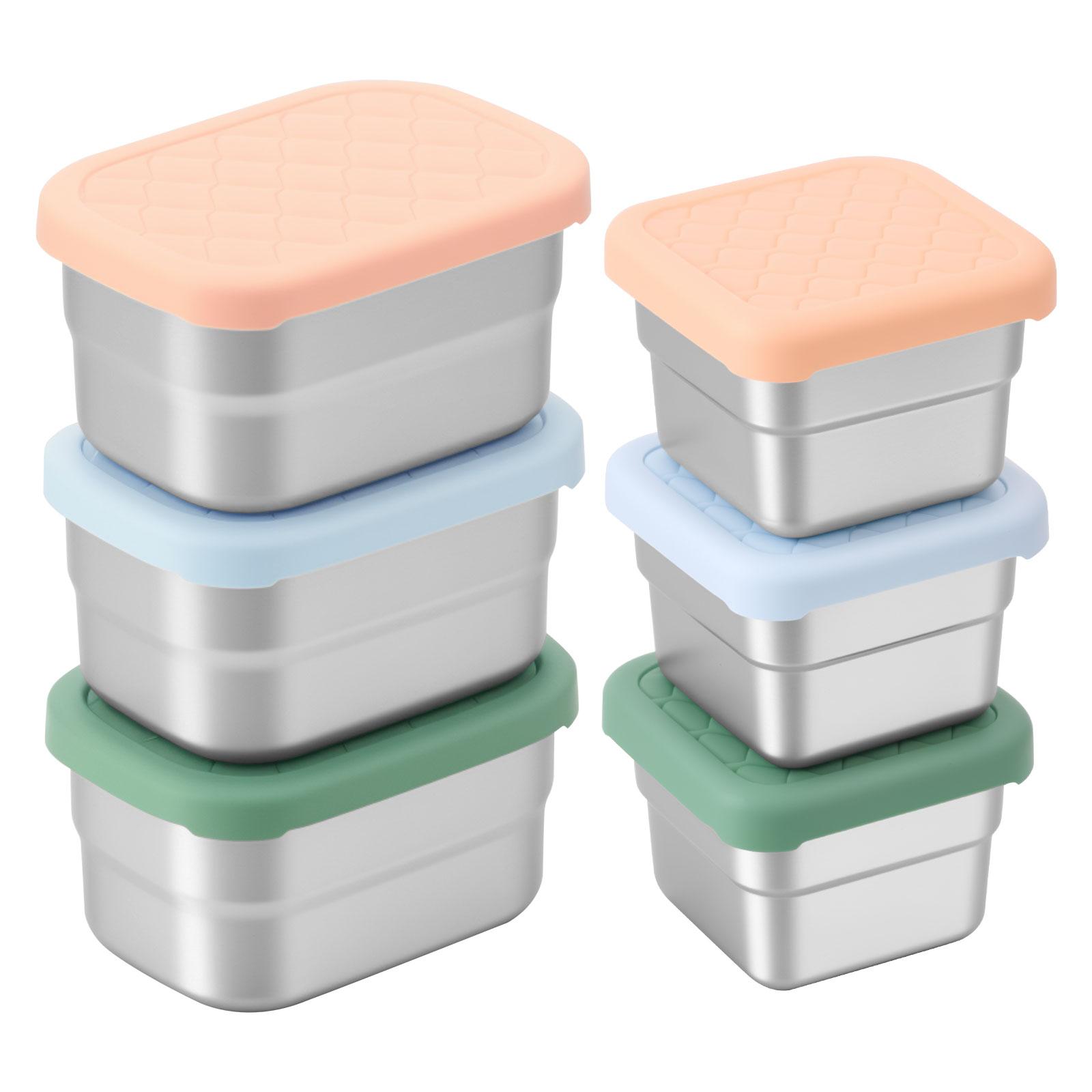 

6Pcs Salad Dressing Container 230/130ml Reusable Stainless Steel Cup Small Food Storage Container For Lunch Box and Picnic